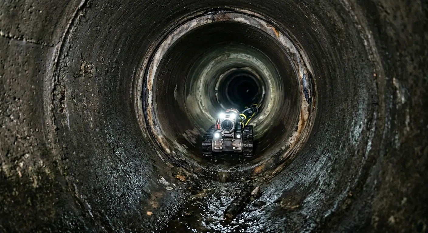 Robotic sewer camera inspecting pipe interior for Sewer Line Repair in Fort Worth